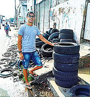 將舊輪胎變成寵物床  巴西青年創意又環保