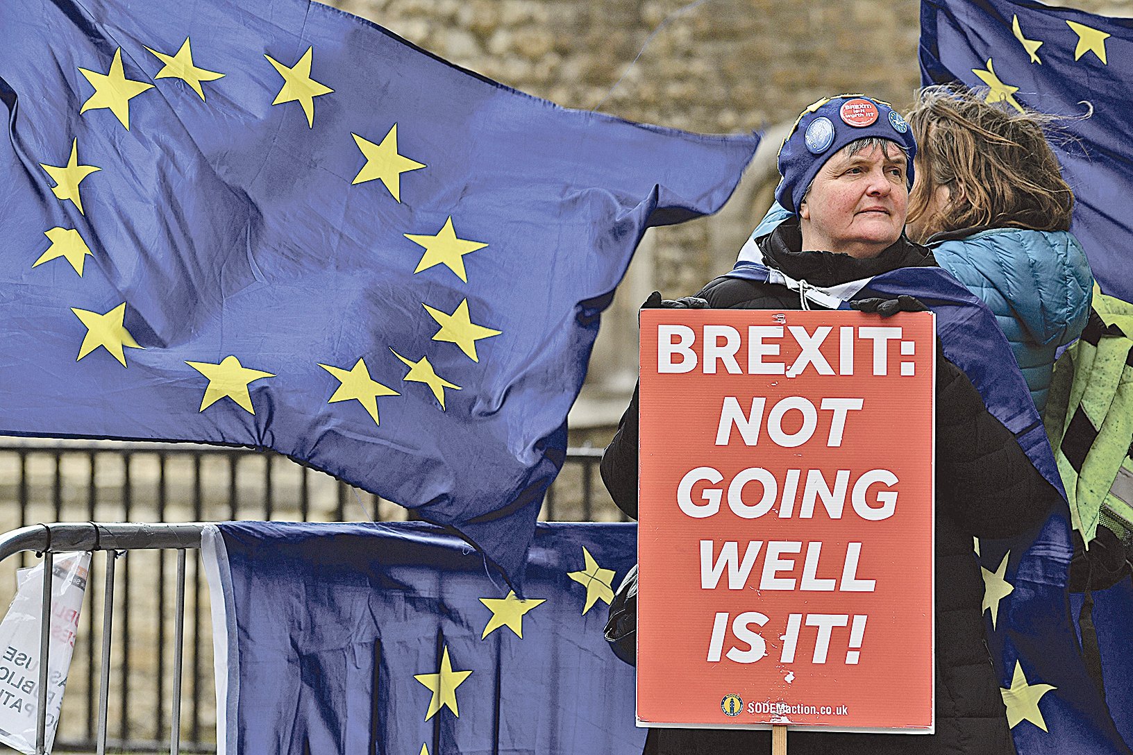 英國脫歐進程一波三折，脫歐和留歐兩個陣營勢均力敵，分歧激化。 （Getty Images）