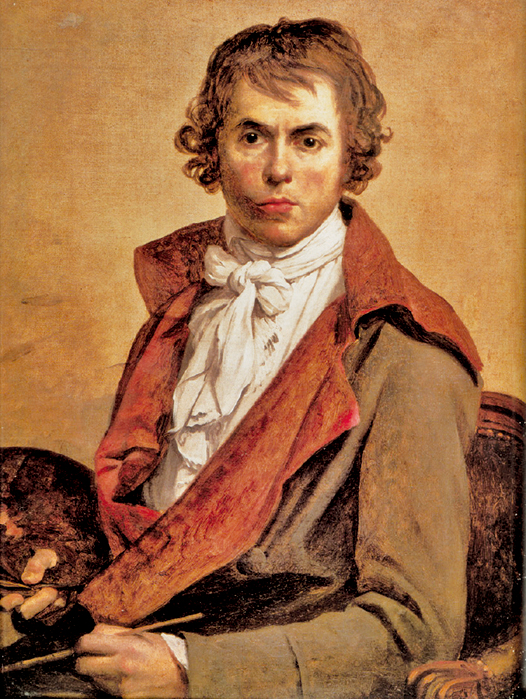 新古典主義藝術的領導者，學院栽培出來的藝術大師賈克大衛（Jacques-Louis David）藏於羅浮宮的自畫像。