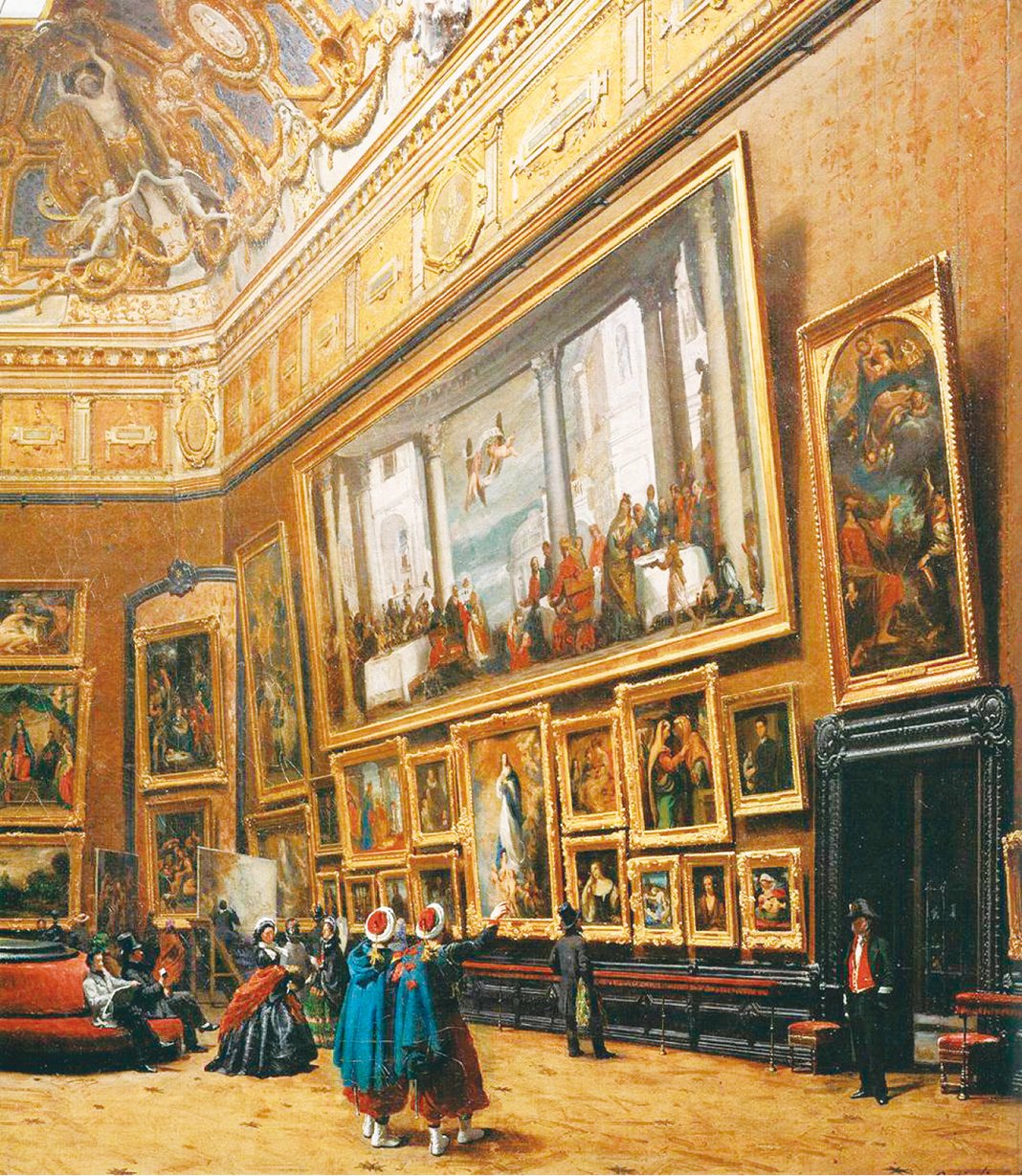 Giuseppe Castiglione (1829~1908年)繪製的羅浮宮內方形沙龍內景。