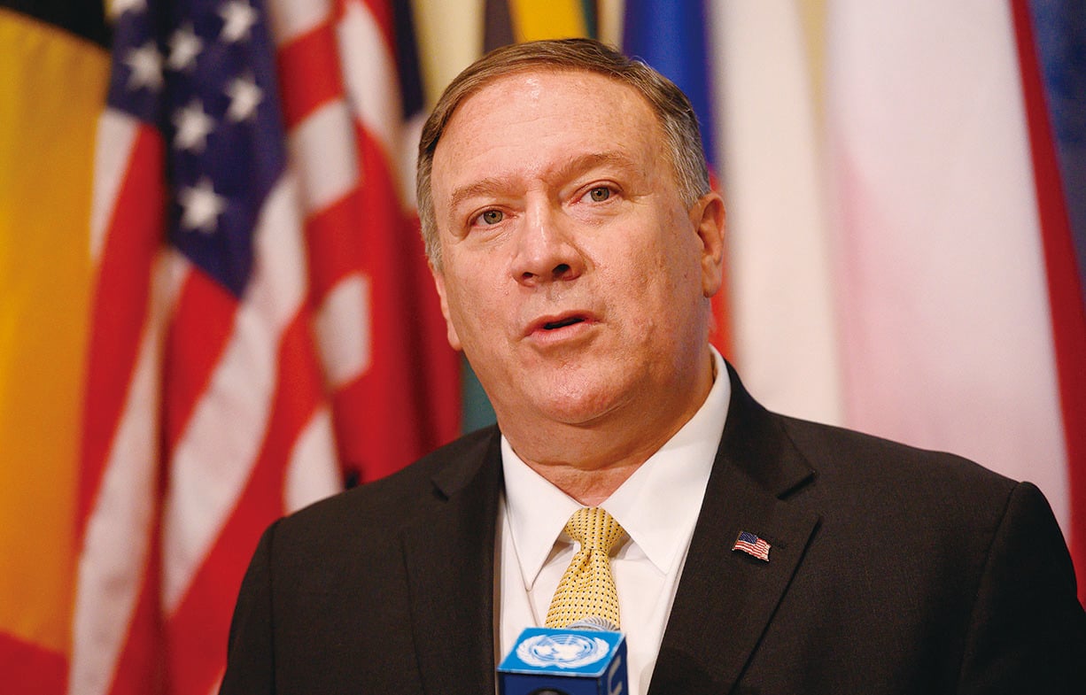 美國國務卿蓬佩奧星期二（8月20日）表示，美國在華為問題上沒有發送含混的信號，而是認為華為對美國構成國家安全威脅。（AFP）