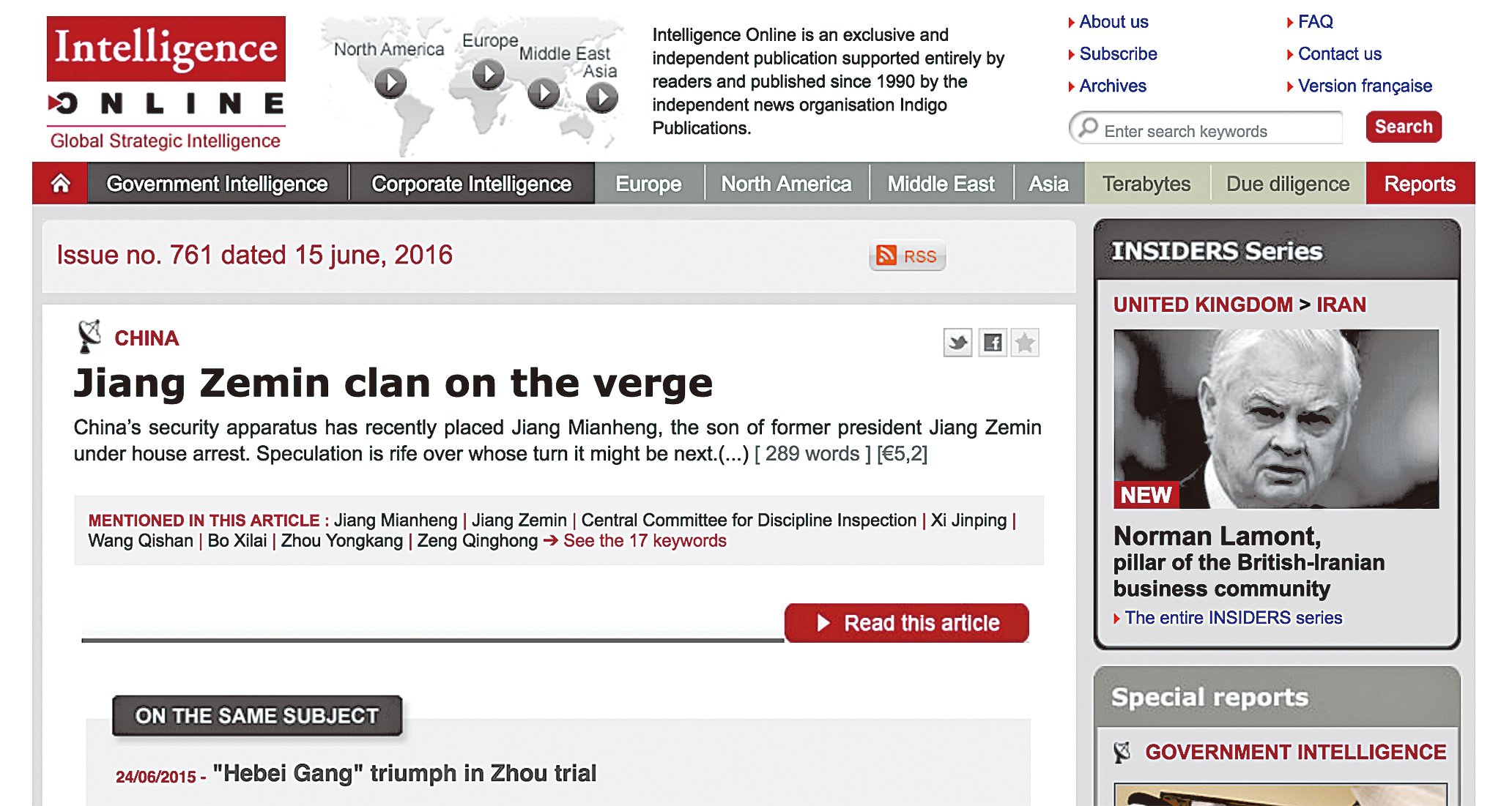 西方情報網站：江綿恆遭軟禁｜大紀元時報香港｜獨立敢言的良心媒體