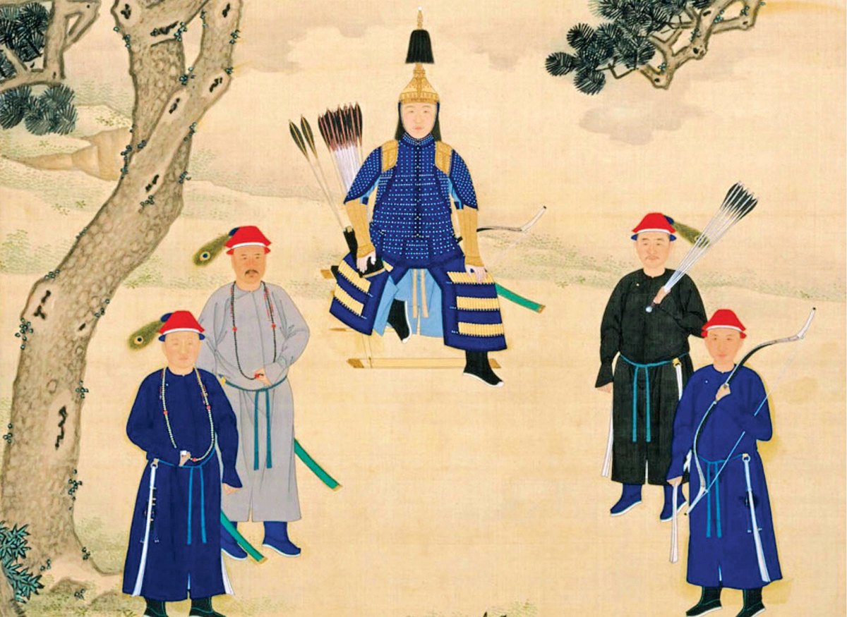 「武科舉」在清朝是最鼎盛時期。圖為清·郎世寧繪《康熙狩獵圖》局部。（台北國立故宮博物院藏）