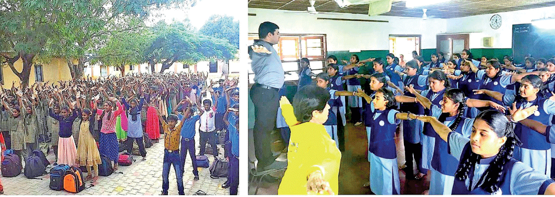 印度班加羅爾中學師生歡迎法輪功