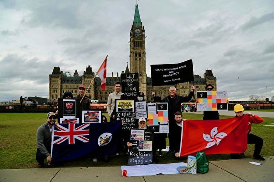加拿大首都民眾聲援港民反《禁蒙面法》