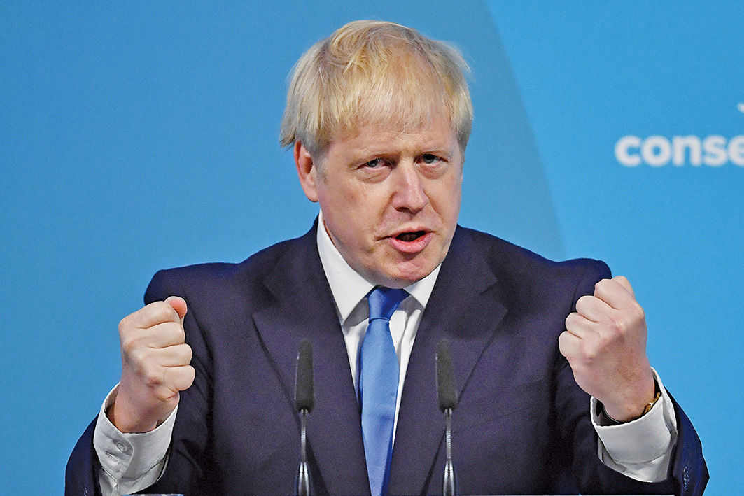 英國首相約翰遜與歐盟就脫歐方案達成協議。（Getty Images）