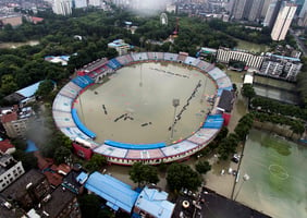 從空中看中國南方水災