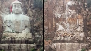 中共大舉滅佛 吉林省29米釋迦牟尼雕像遭炸毀　