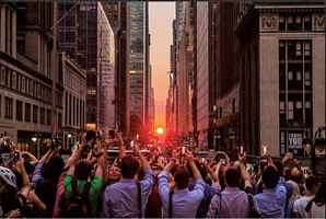 【圖片新聞】「曼哈頓懸日」美景