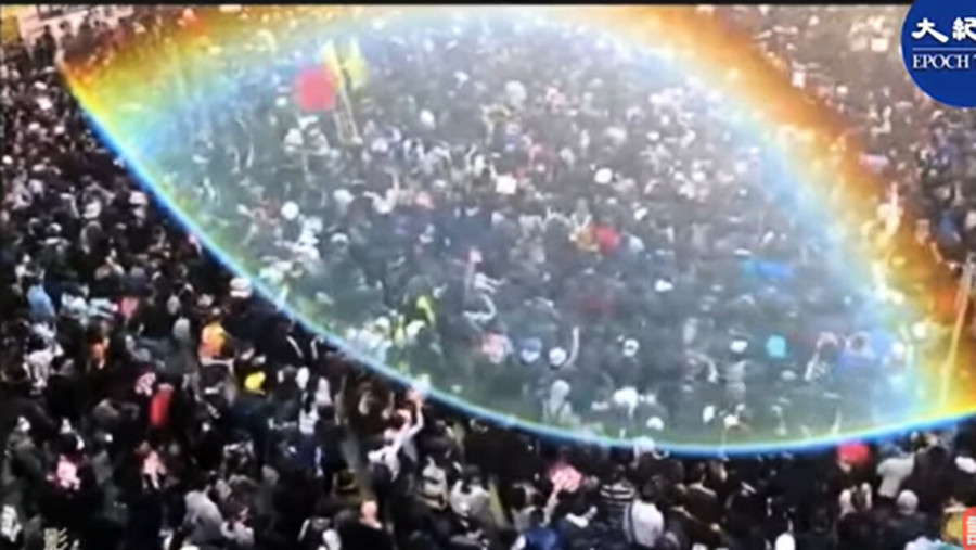 香港驚現神奇「天眼」俯瞰80萬人大遊行