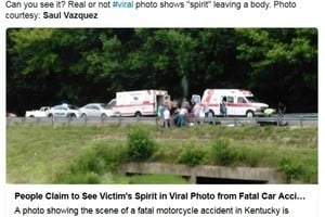靈魂出竅？美國男子車禍現場拍到人形白影