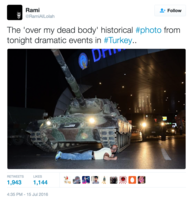土耳其政變 民眾肉身擋坦克照片曝光