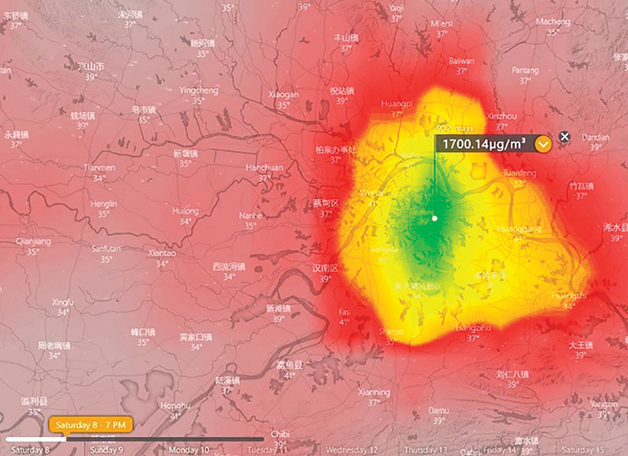 武漢大氣現高濃度二氧化硫