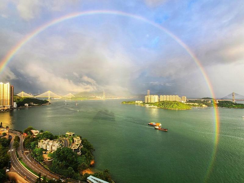 本港多區驚現雙彩虹  網民：「吉兆，天佑香港！」