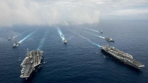 美軍公開美台軍事協訓機密短片 南海啟雙航母作戰