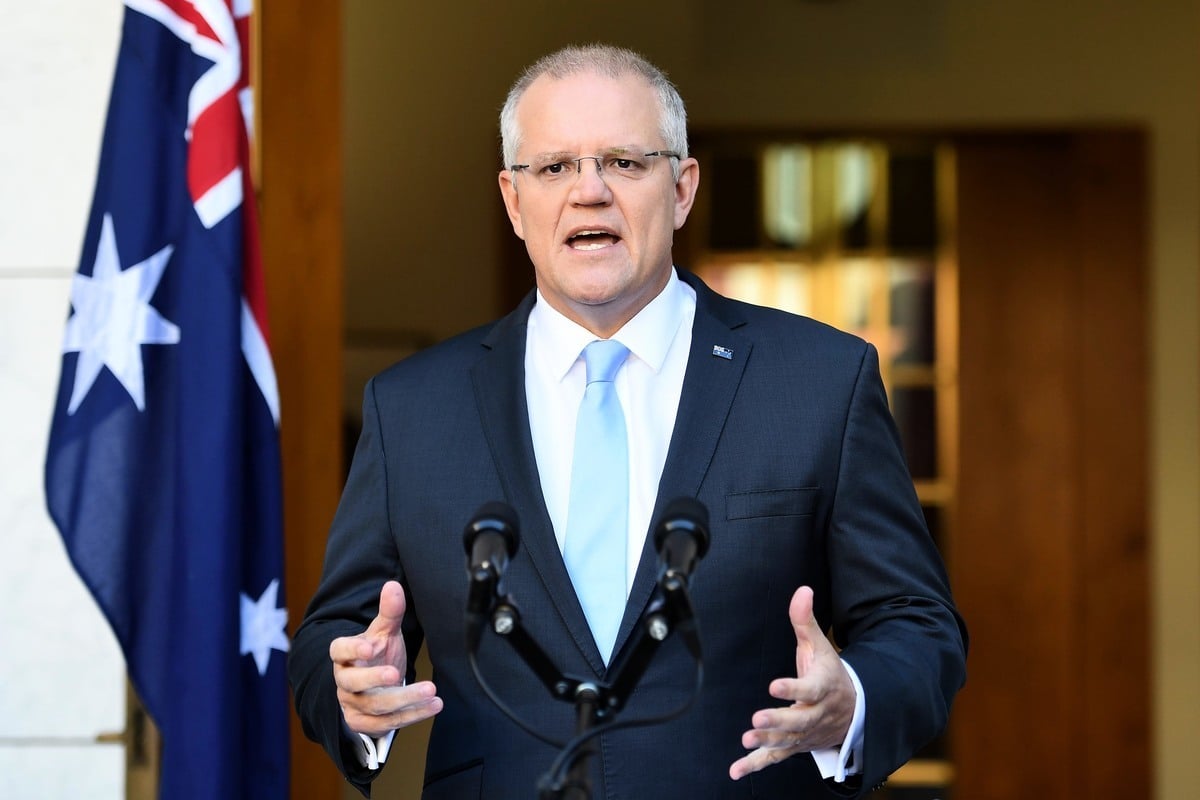 澳洲總理莫里森最新表示，增加南海行動系確保地區和平穩定，在很大程度上符合澳洲的國家利益。（Tracey Nearmy／Getty Images）