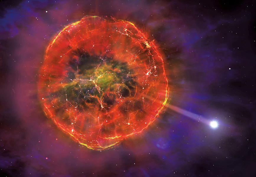 新型超新星爆炸後 飛掠銀河系