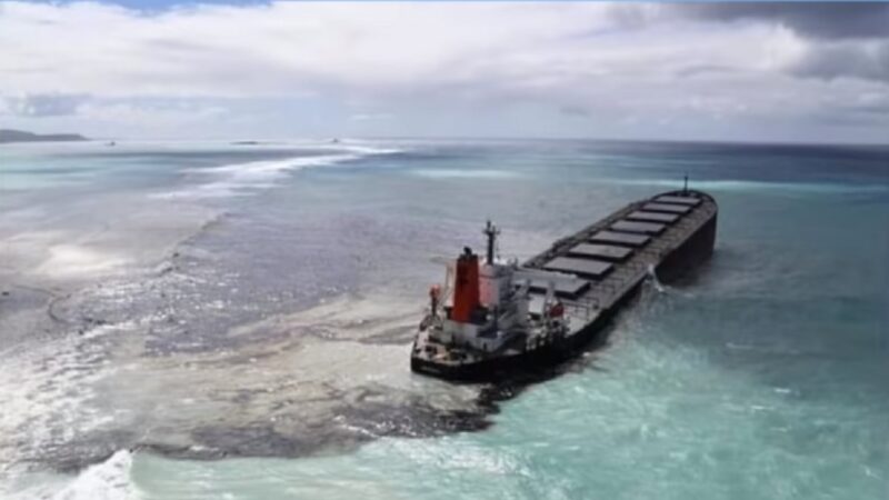 貨輪觸礁漏油 模里西斯生態環境遭污染