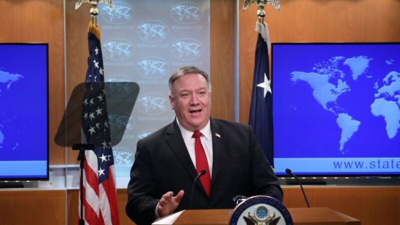 美國國務卿蓬佩奧宣佈擴大美國的「淨化網絡」倡議，劍指中共。（LEAH MILLISPOOLAFP via Getty Images）
