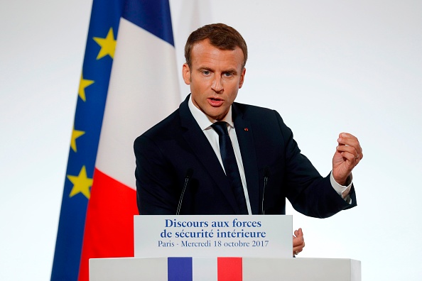 圖為法國總統馬克龍。（PHILIPPE WOJAZER/AFP／Getty Images）