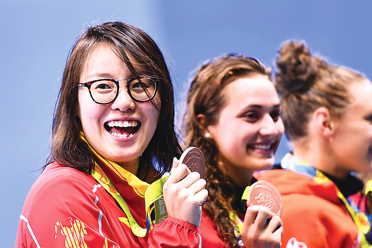 中國女泳手傅園慧以趣怪表情和「 洪荒 」言論在網絡上引起轟動。（Getty Images）