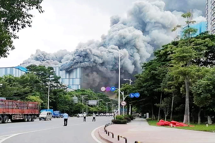 華為東莞研發中心起火 被嘲笑是中共特色火災