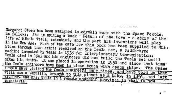 FBI公佈的一份解密文件名為「Nikola Tesla Part03 of03」，揭示特斯拉來自「金星」。（網絡截圖）