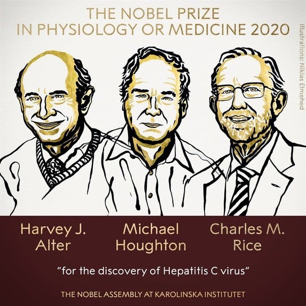 英美三科學家發現丙肝病毒 奪諾貝爾醫學獎