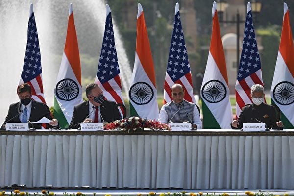 美國站邊 與印度軍事協議牽制中共對台威脅