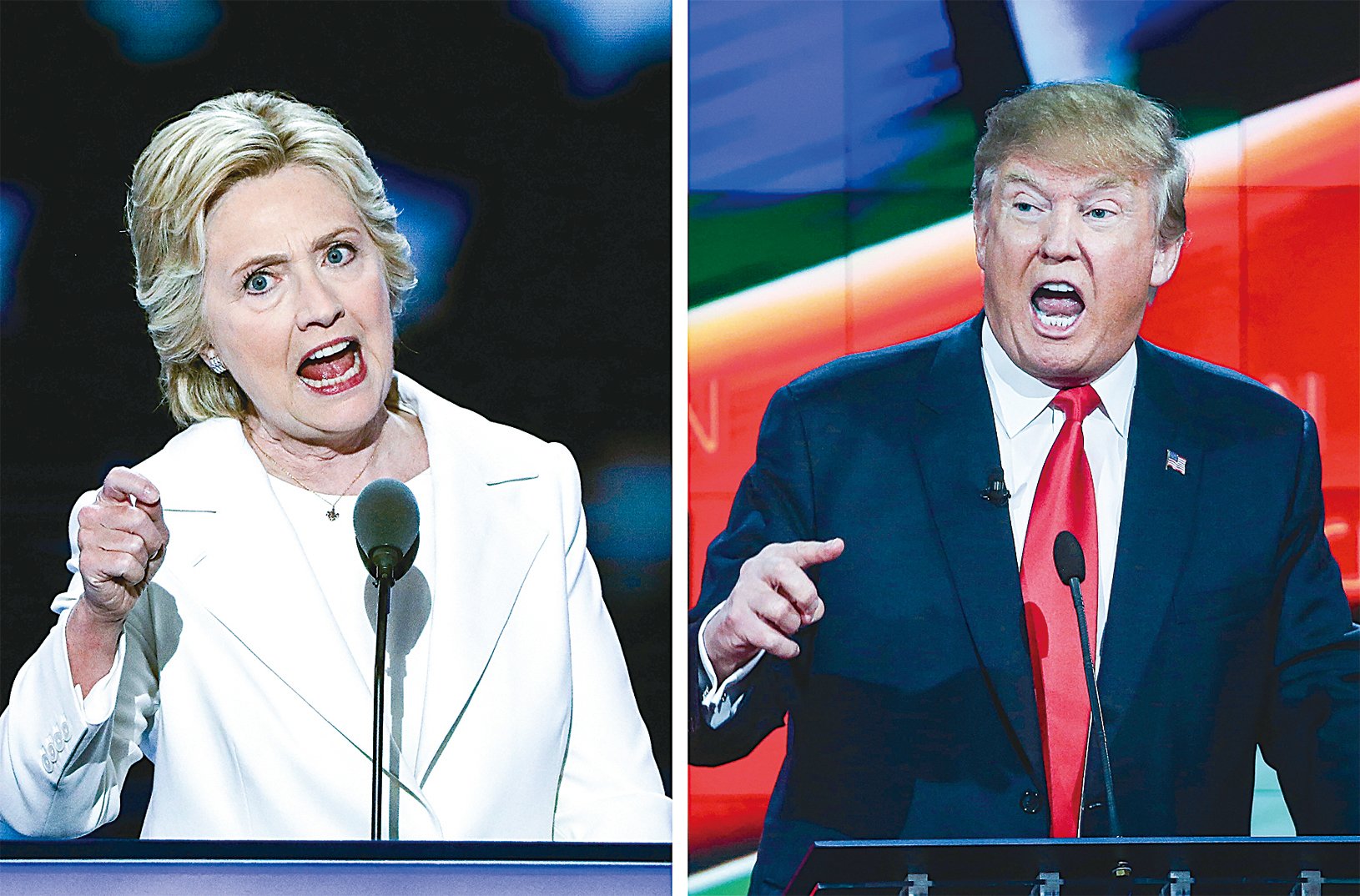 希拉莉（左）和特朗普（右）的性情氣質已成為公眾關注的焦點。（Getty Images）