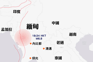 緬甸6.8級強烈地震 4人罹難68佛塔倒塌