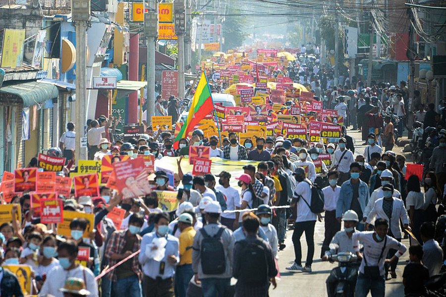 緬甸反軍政府的政變示威擴大