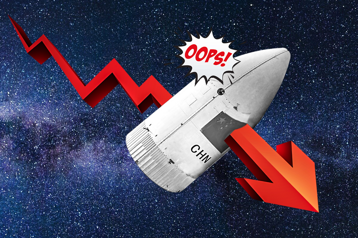 航天股價大跌，反習勢力出動？（大紀元製圖）