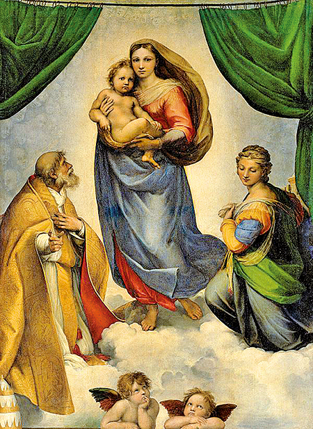拉斐爾所作《西斯汀聖母》（The Sistine Madonna），1513-1514（公有領域）