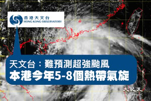 天文台：難預測超強颱風 籲為今年極端天氣和暴雨作準備