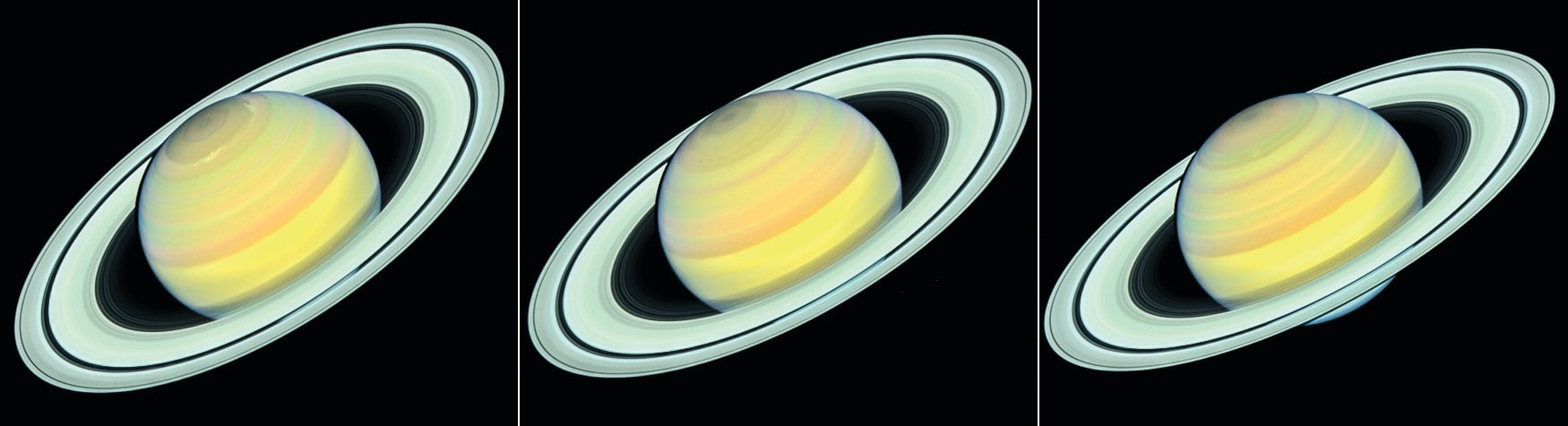 哈勃望遠鏡目睹土星變色