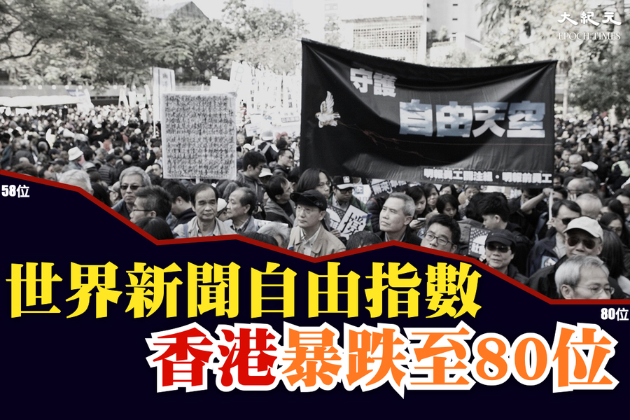 全球新聞自由指數 國安法威脅記者香港排80 中國倒數第4被指是「審查制度專家」