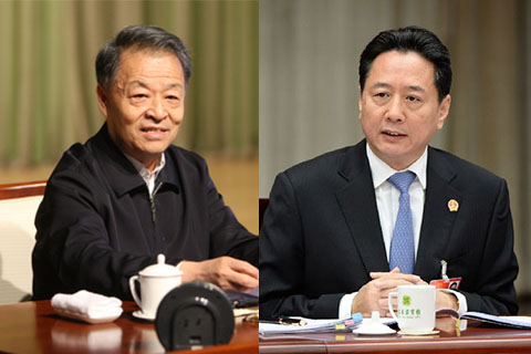 中共交通運輸部官網顯示，楊傳堂（左）仍任黨組書記，李小鵬（右）任部長。（網絡圖片）