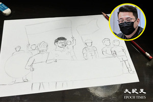 尹兆堅兒子畫父親遊行抗爭場面 「期待同爸爸參加勞動節」