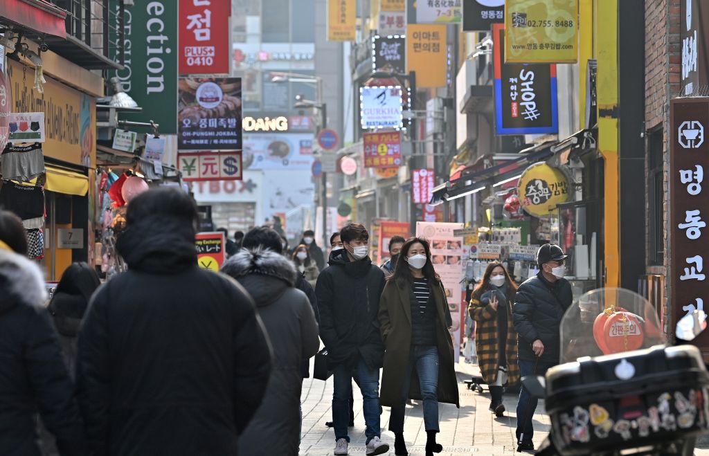 韓國昨（5月25日）公佈5月份消費者信心指數為105.2，上月數值為102.2。（JUNG YEON-JE/AFP via Getty Images）