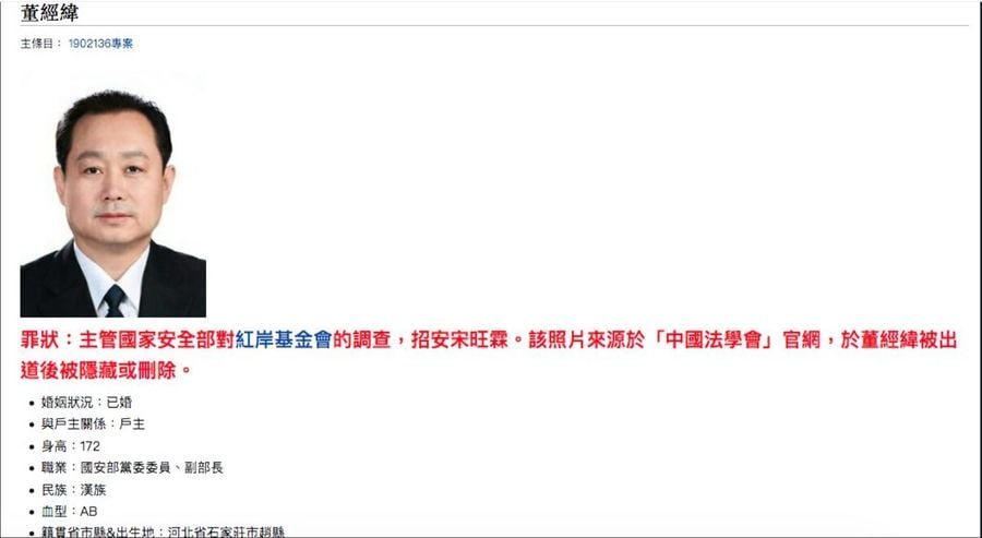 美媒曝董經緯是中共最高級別出逃者 中共官媒讓他「現身」