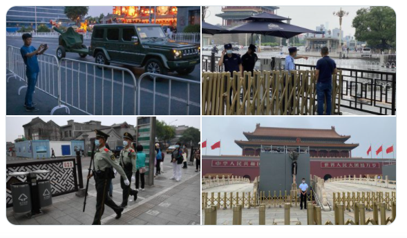 中共百年黨慶，北京一級戰備對付人民。（推特截圖）