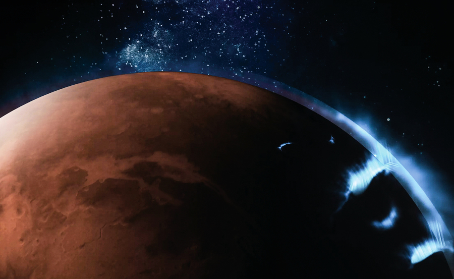 希望號探測器意外捕捉到罕見火星極光