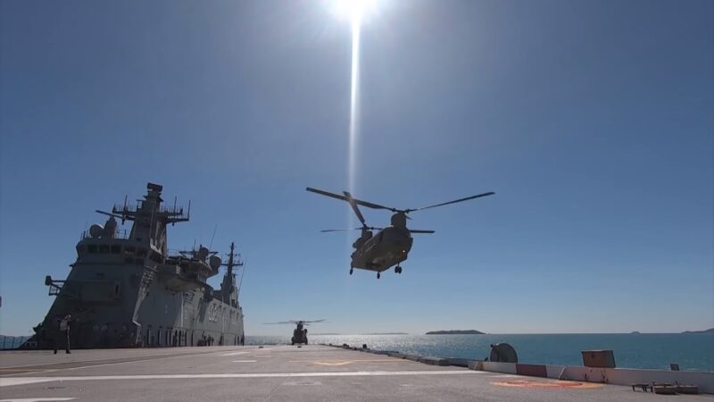 美澳兩年一度的聯合軍演「2021護身軍刀」7月14日起在澳洲國內與周邊海域舉行。（影片截圖）