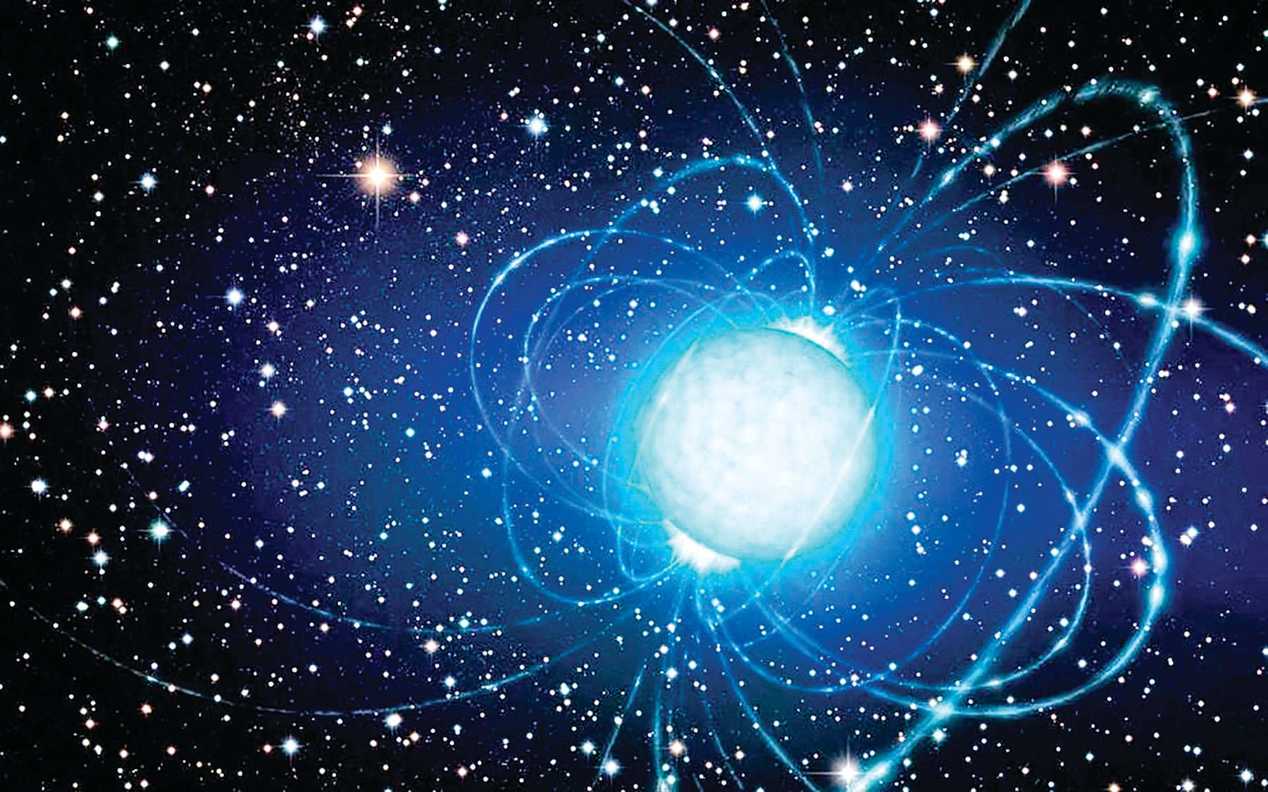 中子星的藝術假想圖。（ESO / L. Calçada）