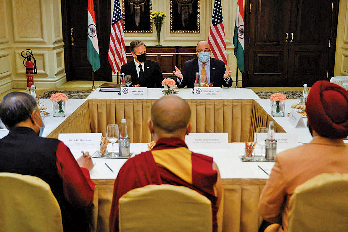 7月28日，美國國務卿布林肯在印度會見了達賴喇嘛的代表。（AFP）