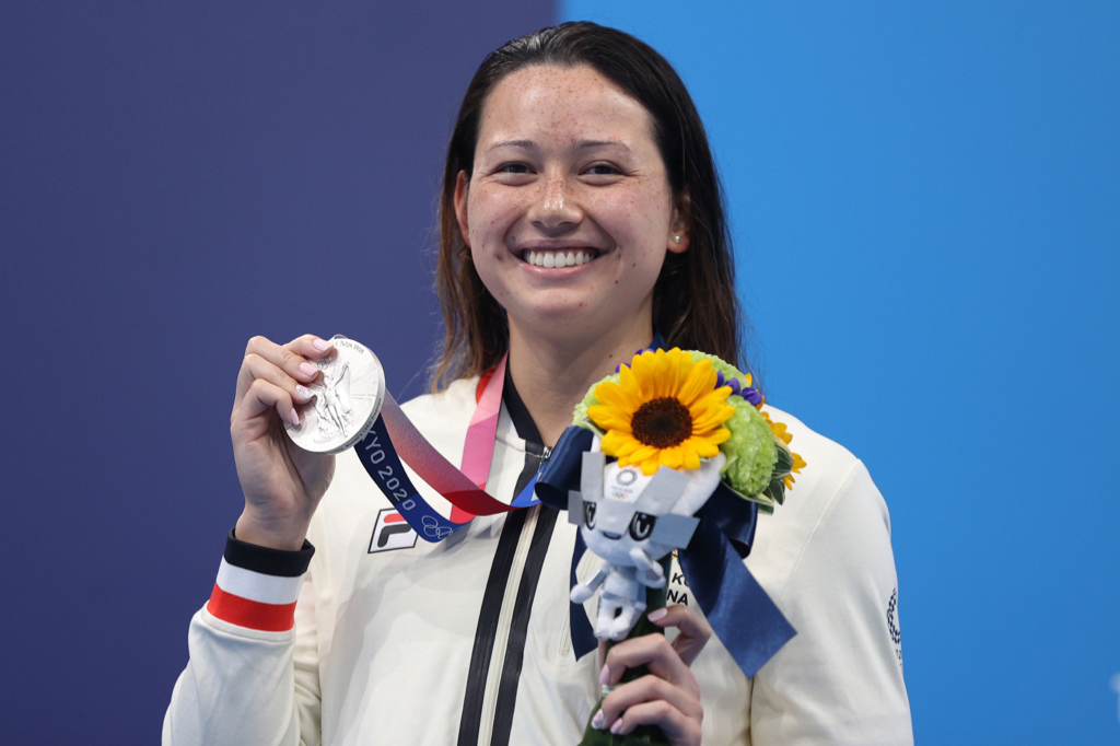 港隊泳手何詩蓓今日再奪一銀，她認為「心態一定會影響表現」。 (Maddie Meyer/Getty Images)