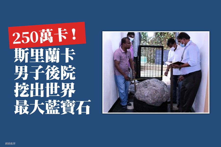 250萬卡！斯里蘭卡男子後院挖出世界最大藍寶石