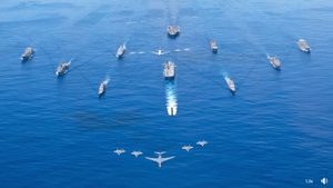 軍事圍堵中共 五國航母戰艦兵分六路集結太平洋
