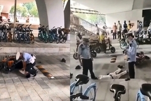 中國版「不能呼吸」 廣州警膝壓司機致癱軟(影片) 